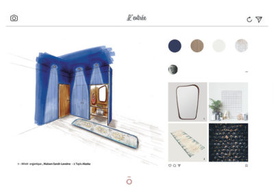 croquis mobilier sur mesure, agencement entrée, placard, rangements, lyon